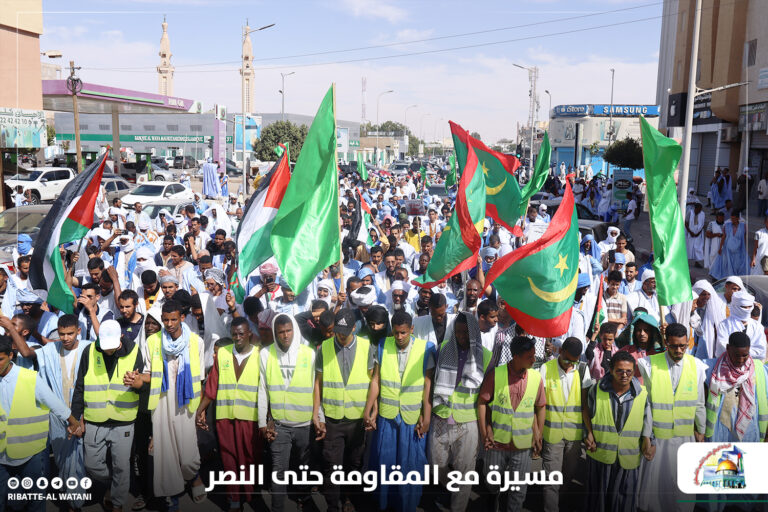الرباط الوطني لنصرة الشعب ينظم مسيرة جماهرية بعنوان: مع المقاومة حتى النصر