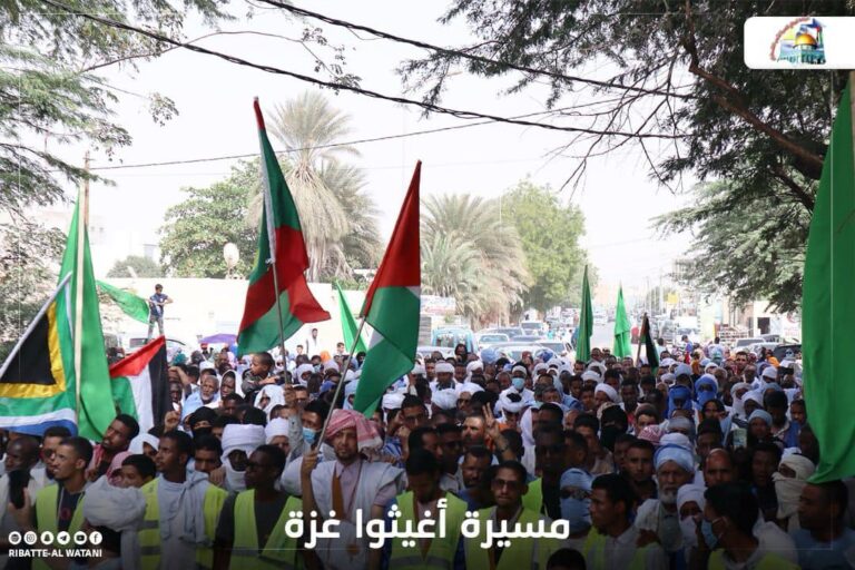 الرباط الزطني لنصرة الشعب الفلسطيني ينظم مسيرة حاشدة تحت شعار: أغيثوا غزة