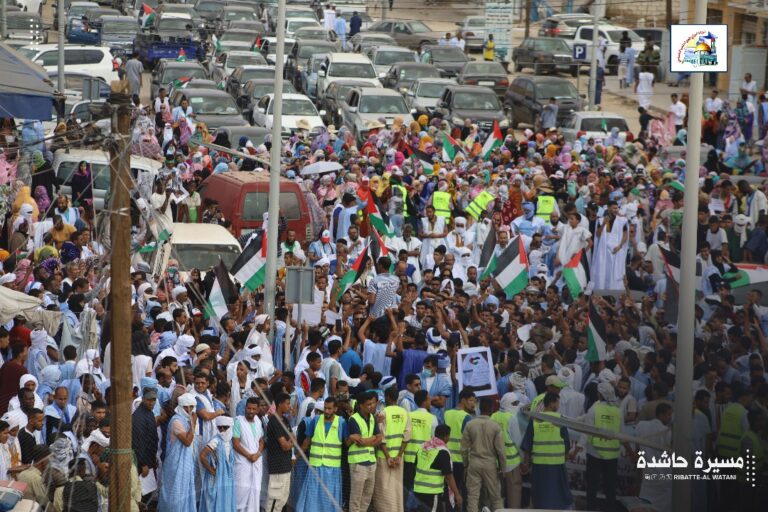 الرباط الوطني ينظم مسيرة حاشدة تنديدا بالعدوان الإ سرائيلي على قطاع غزة